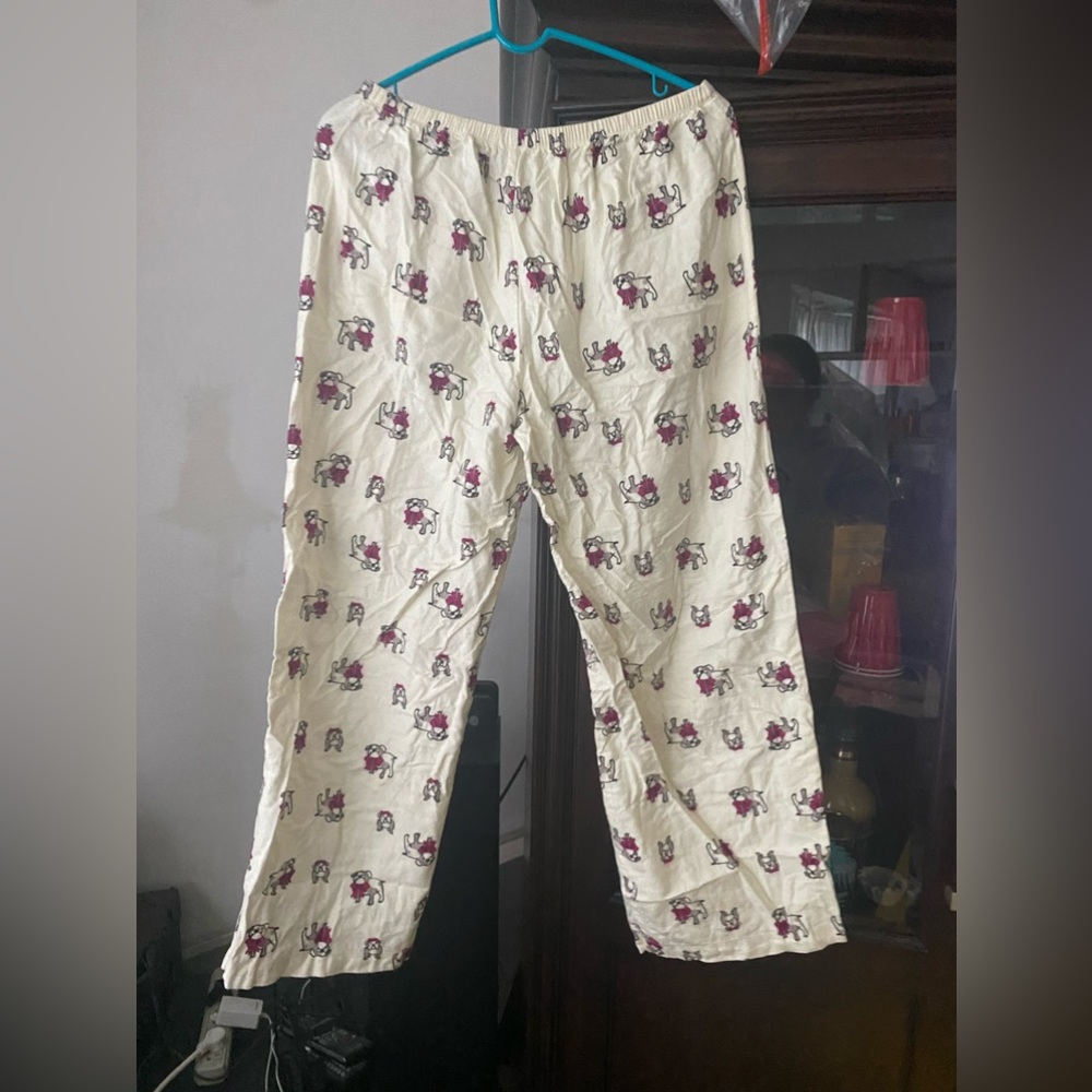 BullDog Holiday pajama pants Medium